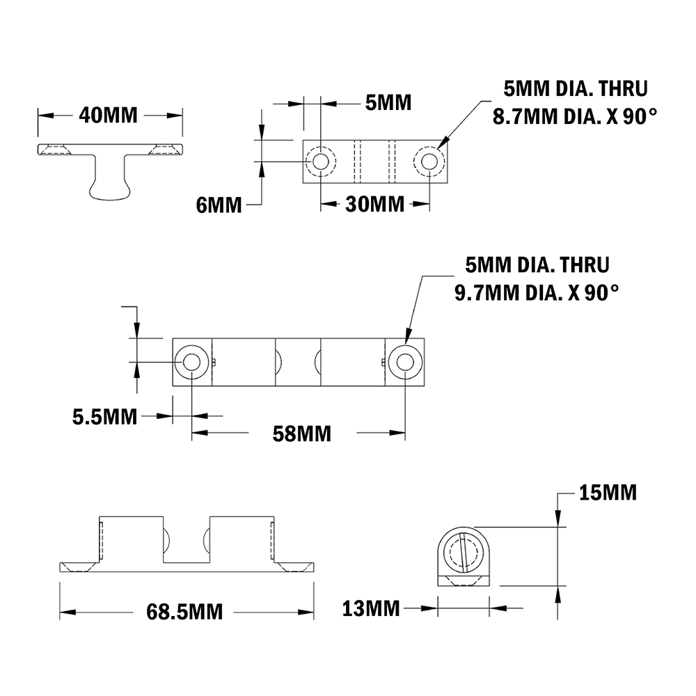 52-121-0 MODULAR SOLUTIONS BRASS BALL LATCH 70MM 13MM X 68.4MM X 18.5MM